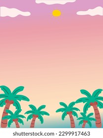 summer background and banner. Abstract illustration with leaves. Summer. Vector illustration.
