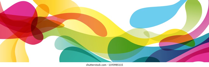 Summer background and banner with inks, splash and waves in vector abstract shape