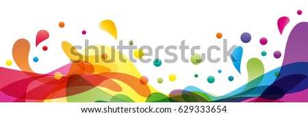 Summer background and banner with water, splash and waves in vector abstract shape