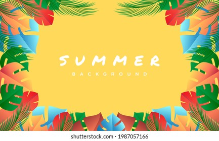 fondo de verano, banner de verano de color amarillo y azul, concepto mínimo de diseño de verano.
