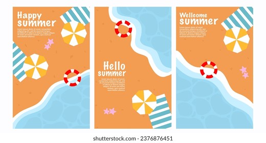 summer background with beach illustrations suitable for banners, poster, flyer etc.