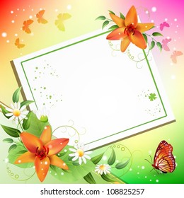 Summer background with beautiful flowers