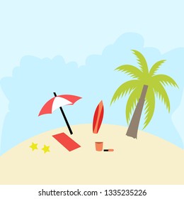 summer background with beautiful umbrellas
