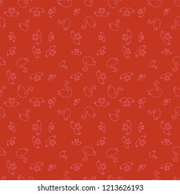 Summer background bird swan multicolor geometric pattern seamless.