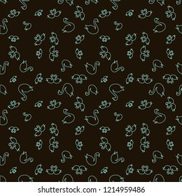 Summer background bird swan multicolor geometric pattern seamless.