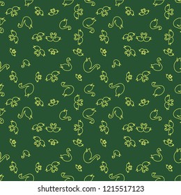 Summer background bird swan multicolor geometric pattern seamless.