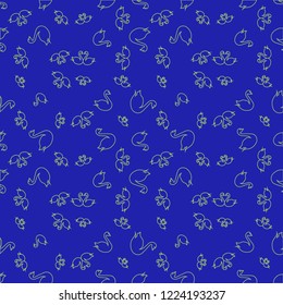 Summer background bird swan multicolor geometric pattern seamless.