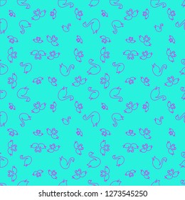 Summer background bird swan multicolor geometric pattern seamless.