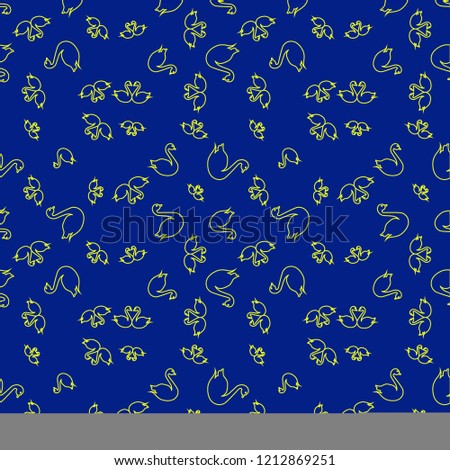 Summer background bird swan multicolor geometric pattern seamless.