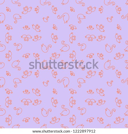 Summer background bird swan multicolor geometric pattern seamless.