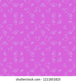 Summer background bird swan multicolored geometric pattern seamless.