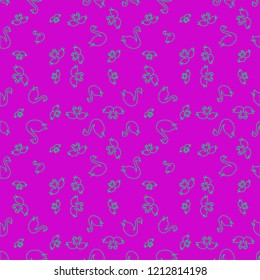 Summer background bird swan multicolored geometric pattern seamless.