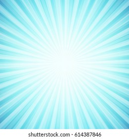 Summer background with blue sun burst. Vector illustration eps 10.