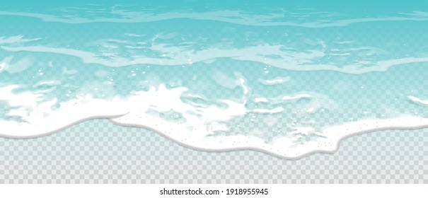 Summer background. Blue transparent sea wave.   3D vector. High detailed realistic illustration.