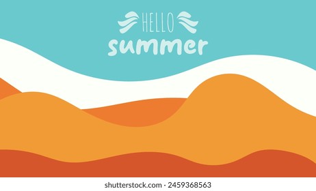 SUMMER BACKGROUND BRIGHT ABSTRACT HANDDRAWN SHAPE FLAT PASTEL COLORFUL DESIGN VECTOR. GODD FOR FLYER, BANNERS, PRINT, WEBSITE, WALLPAPER, COVER DESIGN, GREETING CARD