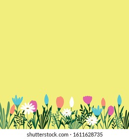 summer background with bright flowers