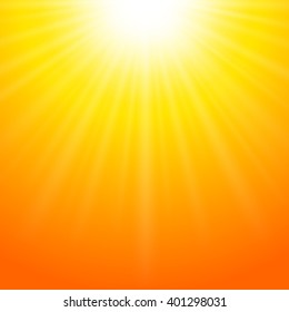 Summer background with bright sun