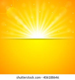 Summer background with bright sun
