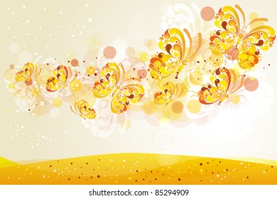 Summer background with butterflies