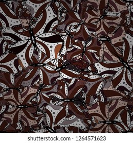 Summer Background with butterflies black, brown, white colors. Vector Background with Moth. Trendy Decoration with Beautiful Butterfly Silhouettes. Simple Feminine Pattern for Card, Invitation, Print.