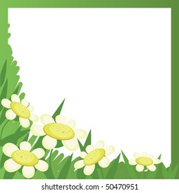 Summer background with chamomile and free space for your text