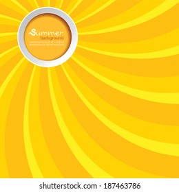 Summer background with a circle. Abstract summer illustrations bor brochure or flyer.