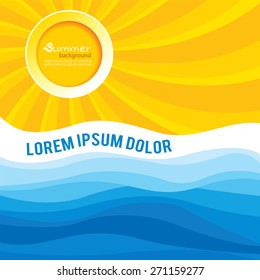 Summer Background With A Circle. Abstract Summer Illustrations Bor Brochure Or Flyer.