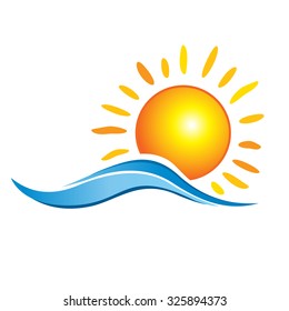 Summer background with a circle. Abstract summer illustrations bor brochure or flyer.
