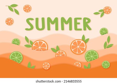 Summer background with citrus fruit	