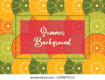 summer background, citrus fruit pattern in refreshing colors. vector illustration for banners, greeting cards, flyers, social media, web.