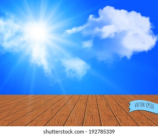 Summer background with clouds on the sky