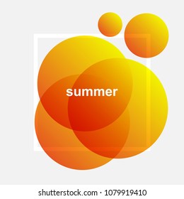 Summer background collection with orange circle. Holiday banner concept.
