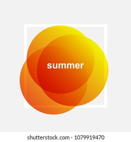 Summer background collection with orange circle. Holiday banner concept.