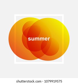 Summer background collection with orange circle. Holiday banner concept.