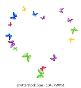 Summer Background with Colorful Butterflies. Simple Feminine Pattern for Card, Invitation, Print. Trendy Decoration with Beautiful Butterfly Silhouettes. Vector Background with Moth
