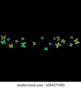 Summer Background with Colorful Butterflies. Simple Feminine Pattern for Card, Invitation, Print. Trendy Decoration with Beautiful Butterfly Silhouettes. Vector Background with Moth
