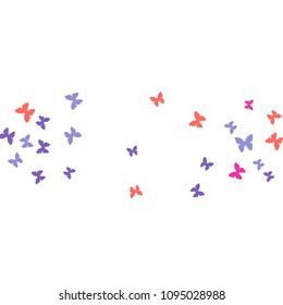 Summer Background with Colorful Butterflies. Simple Feminine Pattern for Card, Invitation, Print. Trendy Decoration with Beautiful Butterfly Silhouettes. Vector Background with Moth
