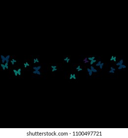 Summer Background with Colorful Butterflies. Simple Feminine Pattern for Card, Invitation, Print. Trendy Decoration with Beautiful Butterfly Silhouettes. Vector Background with Moth
