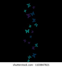 Summer Background with Colorful Butterflies. Simple Feminine Pattern for Card, Invitation, Print. Trendy Decoration with Beautiful Butterfly Silhouettes. Vector Background with Moth
