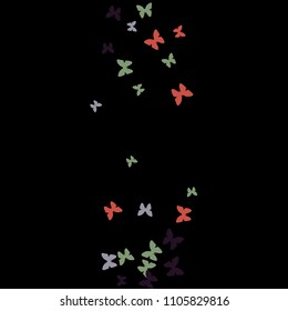 Summer Background with Colorful Butterflies. Simple Feminine Pattern for Card, Invitation, Print. Trendy Decoration with Beautiful Butterfly Silhouettes. Vector Background with Moth
