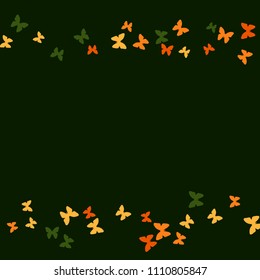 Summer Background with Colorful Butterflies. Simple Feminine Pattern for Card, Invitation, Print. Trendy Decoration with Beautiful Butterfly Silhouettes. Vector Background with Moth
