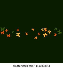 Summer Background with Colorful Butterflies. Simple Feminine Pattern for Card, Invitation, Print. Trendy Decoration with Beautiful Butterfly Silhouettes. Vector Background with Moth
