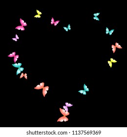 Summer Background with Colorful Butterflies. Simple Feminine Pattern for Card, Invitation, Print. Trendy Decoration with Beautiful Butterfly Silhouettes. Vector Background with Moth
