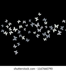 Summer Background with Colorful Butterflies. Simple Feminine Pattern for Card, Invitation, Print. Trendy Decoration with Beautiful Butterfly Silhouettes. Vector Background with Moth
