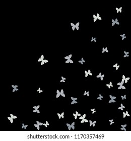 Summer Background with Colorful Butterflies. Simple Feminine Pattern for Card, Invitation, Print. Trendy Decoration with Beautiful Butterfly Silhouettes. Vector Background with Moth
