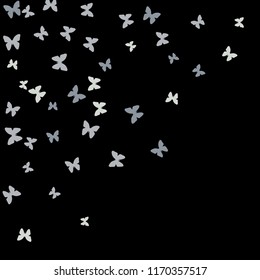 Summer Background with Colorful Butterflies. Simple Feminine Pattern for Card, Invitation, Print. Trendy Decoration with Beautiful Butterfly Silhouettes. Vector Background with Moth
