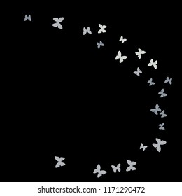 Summer Background with Colorful Butterflies. Simple Feminine Pattern for Card, Invitation, Print. Trendy Decoration with Beautiful Butterfly Silhouettes. Vector Background with Moth
