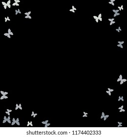 Summer Background with Colorful Butterflies. Simple Feminine Pattern for Card, Invitation, Print. Trendy Decoration with Beautiful Butterfly Silhouettes. Vector Background with Moth
