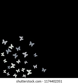 Summer Background with Colorful Butterflies. Simple Feminine Pattern for Card, Invitation, Print. Trendy Decoration with Beautiful Butterfly Silhouettes. Vector Background with Moth
