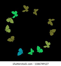 Summer Background with Colorful Butterflies. Simple Feminine Pattern for Card, Invitation, Print. Trendy Decoration with Beautiful Butterfly Silhouettes. Vector Background with Moth
